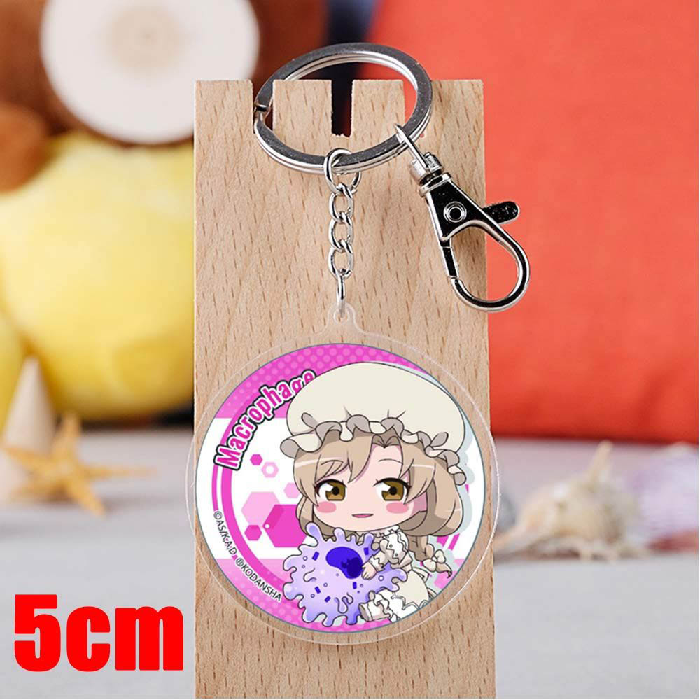 3 Pack Anime Keychain Cell At Work Keychains Cute Acrylic Key Ring White Blood Cell Platelet Erythrocyte Action Figure 1 Sheet Cell At Work Sticker Included