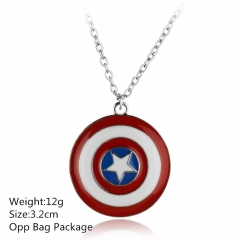 Captain America Blue& Red Shield Alloy Anime Necklace (10pcs/set)