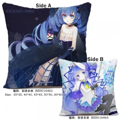 Hatsune Miku Japanese Popular Singer Cosplay Print Anime Soft Two Sides Pillow 45*45CM