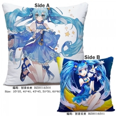 Hatsune Miku Japanese Popular Singer Cosplay Print Anime Soft Two Sides Pillow 45*45CM