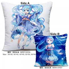 Hatsune Miku Japanese Popular Singer Cosplay Print Anime Soft Two Sides Pillow 45*45CM