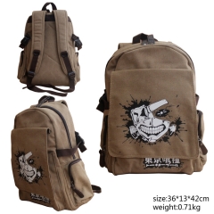 Attack On Titan Anime Good Quality Brown Students Backpack Bag