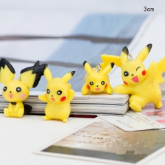 Popular Cartoon Pokemon Anime Lovely Pikachu PVC Figure 4pcs/set