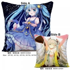 Hatsune Miku Japanese Popular Singer Cosplay Print Anime Soft Two Sides Pillow 45*45CM