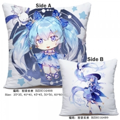 Hatsune Miku Japanese Popular Singer Cosplay Print Anime Soft Two Sides Pillow 45*45CM