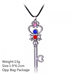 White Key Shape Beautiful Cosplay Pendant Wholesale Alloy Anime Popular Necklace 10pcs per set