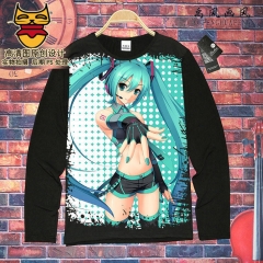 Hatsune Miku QMilch Unisex Costume Long Sleeves Cartoon Anime T shirt ( S-XXXL )