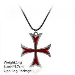 Colorful New Products Assassin's Creed Cross Choker Alloy Anime Necklace 10pcs per set