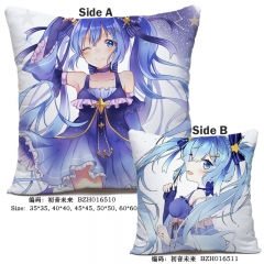 Hatsune Miku Japanese Popular Singer Cosplay Print Anime Soft Two Sides Pillow 45*45CM