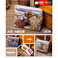 High Quality King Of Glory Guan Yu PU Purse Wholesale Fashion Popular Game Cosplay Anime Short Press Button Wallet