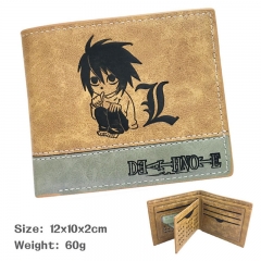 Death Note Cartoon Purse Bi-fold Contrast Color Anime Short Wallet 60g