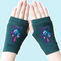 World of Warcraft Star Sky Marks Atrovirens Anime Knitted Gloves 14*8CM