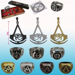 Assassin's Creed Commemorative Edition Cosplay Anime Ring+Necklace