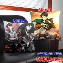 Attack on Titan Cartoon Cosplay Anime Print Two Sides High Quality Pillow 45*45CM