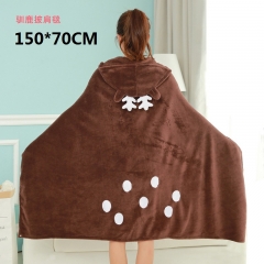 Christmas Reindeer Cartoon Shawl Wholesale Anime Cute Blanket 150*70cm