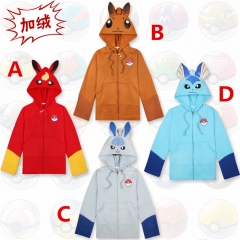 Pokemon Lovely Fashion Pikachu 4 Styles Anime Zipper With Hat Hoodie