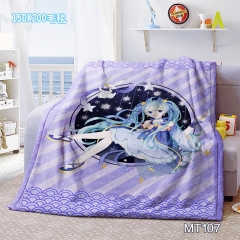 Vocaloid Hatsune Miku Cartoon Mink Velvet Material Anime Blanket