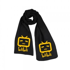 Bilibili Print Fashion High Quality Print Little Cute TV Black Long Warm Anime Scarf