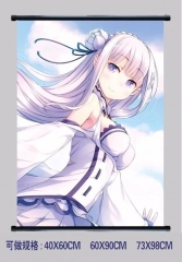 Re:Zero Kara Hajimeru Isekai Seikatsu Cosplay Cartoon Decorative Wall Anime Wallscroll