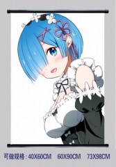 Re:Zero Kara Hajimeru Isekai Seikatsu Cosplay Cartoon Decorative Wall Anime Wallscroll