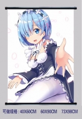 Re:Zero Kara Hajimeru Isekai Seikatsu Cosplay Cartoon Decorative Wall Anime Wallscroll