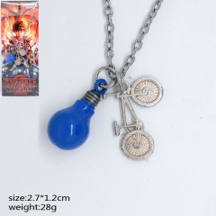 Stranger Things Cosplay Cartoon Decoration Blue Bulb Bicycle Shape Neck Anime Necklace