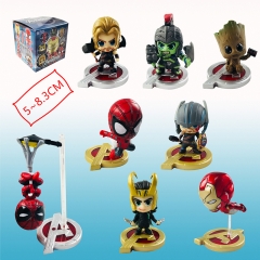 8 Designs The Avengers Character Hero Cute Mini PVC Cartoon Figures