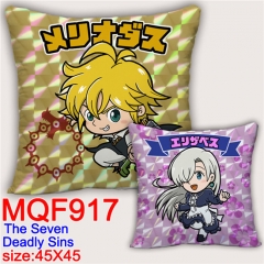 The Seven Deadly Sins Cosplay Two Sides Print Long Style Soft Pillow Wholesale Comfortable Good Quality Anime Pillow 45*45CM