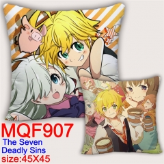 The Seven Deadly Sins Cosplay Two Sides Print Long Style Soft Pillow Wholesale Comfortable Good Quality Anime Pillow 45*45CM