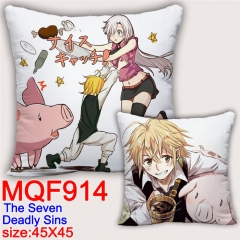 The Seven Deadly Sins Cosplay Two Sides Print Long Style Soft Pillow Wholesale Comfortable Good Quality Anime Pillow 45*45CM