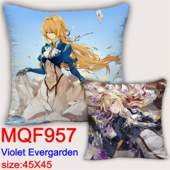 Violet Evergarden Cosplay Two Sides Print Long Square Style Soft Pillow Wholesale Comfortable Good Quality Anime Pillow 45*45CM