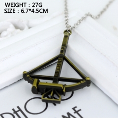 The Walking Dead Bow and Arrow Cosplay Movie Fashion Pendant Decoration Alloy Anime Necklace