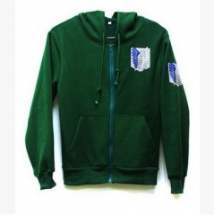 Cartoon Attack On Titan Fancy Hoodies Green Cosplay Costume