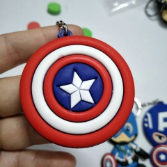 The Avengers Cute Marvel Hero Soft PVC Keychain Double Side Keyrings