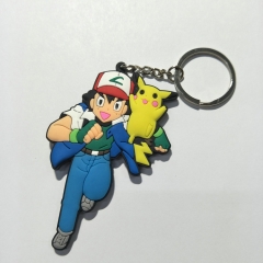 Pokemon Cute Japanese Cartoon Soft PVC Keychain Double Side Keyrings