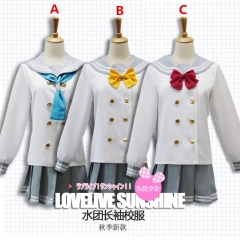 Lovelive Sunshine Cartoon Cosplay Costume Anime Long Sleeves Sailor suit