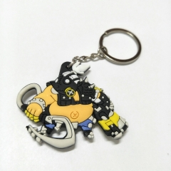 Popular Game Overwatch Cartoon Cute Soft PVC Keychain Fancy Keyring