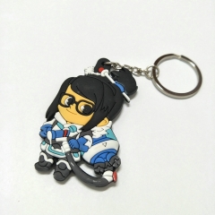 Popular Game Overwatch Cartoon Cute Soft PVC Keychain Fancy Keyring