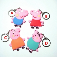 Peppa Pig Cute Colorful Double Sided Anime Soft PVC Keychain Kawaii Pendant