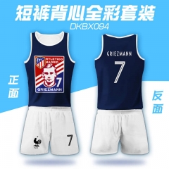 FIFA World Cup Cosplay French Antoine Griezmann Jersey Anime Vest+Pants (Set)