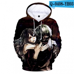 Japanese Cartoon Tokyo Ghoul 3D Hoodies Soft Thick Hooded