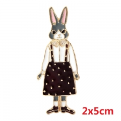 Cartoon Rabbit Lady Model Fashion Badge Pin Anime Decoration Alloy Brooch