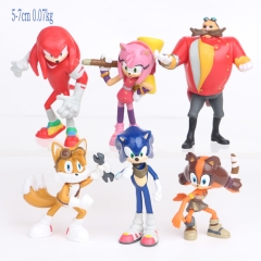 (6pcs/set) Sonic the Hedgehog 4 Generation Cartoon Collection Toys Statue Anime PVC Figure