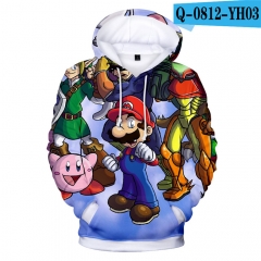 New Arrival Super Mario Bro 3D Cosplay Hoodies Thick Colorful Hooded Fashion Sweatshirts