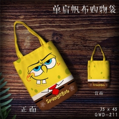 SpongeBob SquarePants Cartoon Kawaii Shopping Bag Canvas Single Shoulder Bags