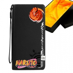 Naruto Black Long Wallet PU Leather Bifold Wallets Women Coin Purse