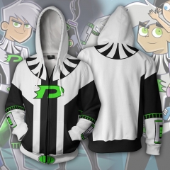 Danny Phantom Ghost Sweep 3D Cosplay Cartoon Hooded Fashion Long Sleeve Hoodie