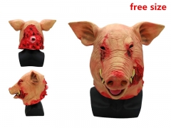 Helloween Terror Colours Big Pig Head Latex Cosplay Mask