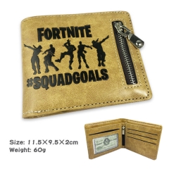 Fortnite Game Zipper Coin Purse Anime PU Leather Short Wallet