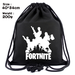 Fortnite Game Fashion Backpack Pocket Anime Canvas Drawstring Bag